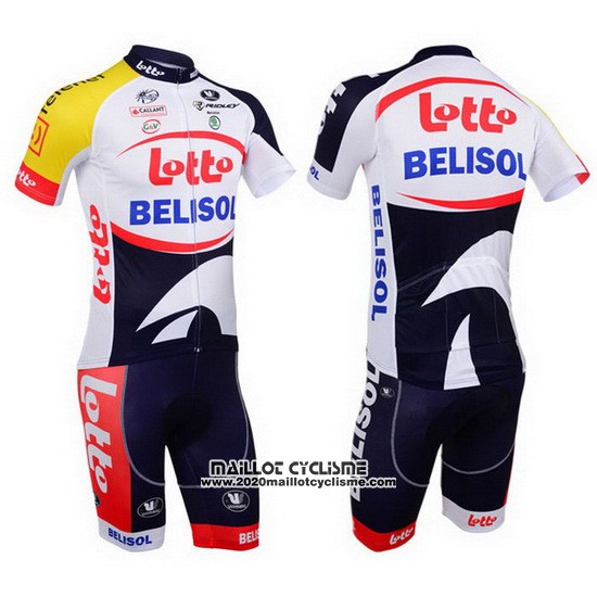 2013 Maillot Ciclismo Lotto Belisol Violet et Blanc Manches Courtes et Cuissard